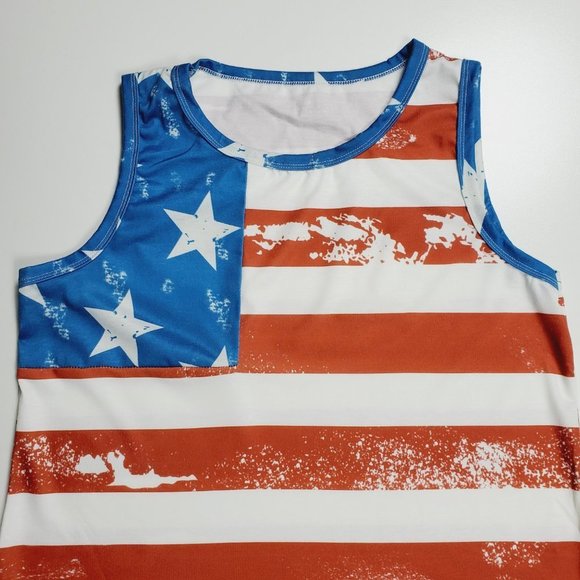American Flag Sleeveless Tank Top Sz M - Picture 3 of 9